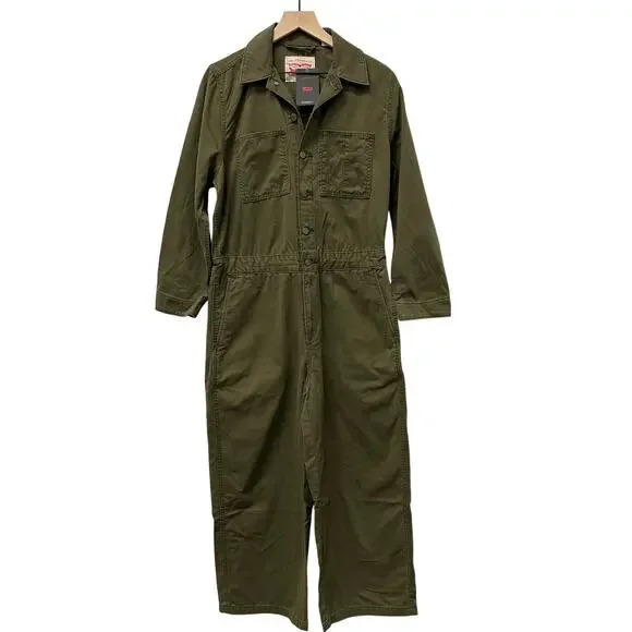 Levi's Premium ICONIC JUMPSUIT military green olive Women’s Size L NWT